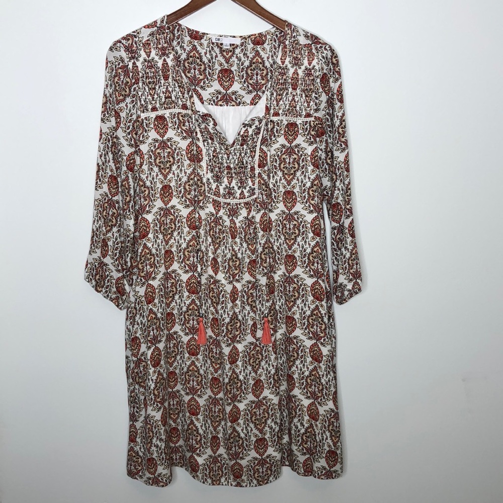 DR2 Floral Boho Dress Cream Size S